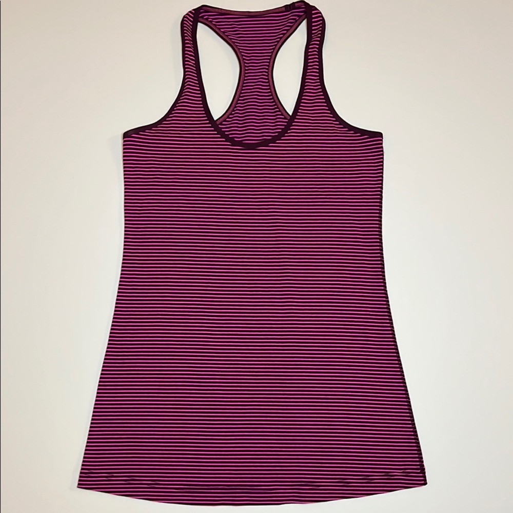 Lululemon Athletica Red and Purple Fitted Sleeveless Tank Top